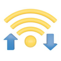 Transfer Signal. Wireless Network. 3D rendering. png