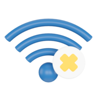 não Wi-fi sinal. sem fio rede. 3d Renderização. png