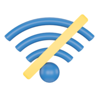 Nej wiFi signal. trådlös nätverk. 3d tolkning. png