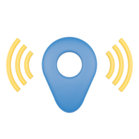 Wifi Pin Location. Wireless Network. 3D rendering. png