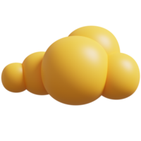 3d Jaune nuage icône. 3d rendre illustration. png