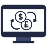 dollar and euro money exchange icon png