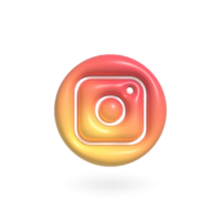 3D Rendering Instagram Logo Icon png