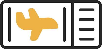 diseño de icono de vector de billete de avión