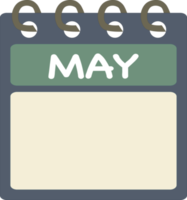 piatto icona calendario di Maggio. mese. png illustrazione. colore striscione. vuoto Data etichetta. gratuito calendario. gratuito png.