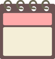 Flat icon calendar month. PNG illustration. color banner. Blank date label. Free calendar. Free PNG.