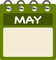 platt ikon kalender av Maj. månad. png illustration. Färg baner. tom datum märka. fri png. fri kalender.