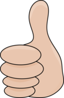 thumb up icon symbol element. hand cartoon. PNG illustration. Free PNG.