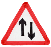 two way traffic sign illustration transparent PNG