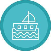 Sailing Boat Vector Icon Design