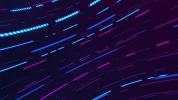 Glowing pink and blue neon lines and dashed lines and dots gently moving diagonally across the frame. Full HD, looping abstract motion background animation. video