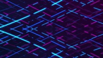 Glowing pink and blue neon lines and dashed lines and dots gently moving diagonally across the frame. Full HD, looping abstract motion background animation. video