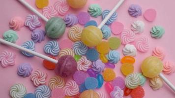 Various candy lollipops and sweets video