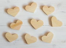 Heart shaped wooden pieces photo