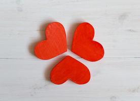 Heart shaped wooden pieces photo