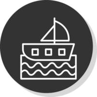 Sailing Boat Vector Icon Design