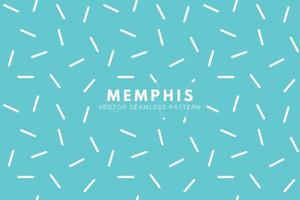 White short lines geometric cute shapes on a light blue background. Memphis pattern. Seamless vector repeat pattern