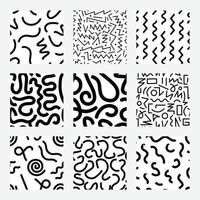 Squiggly wiggly lines swatch collections. Abstract pattern. Seamless repeat vector pattern