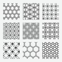 Geometric shapes patterns. Black lines simple abstract. A set of swatches. Collection of geometric patterns. Seamless repeat vector pattern