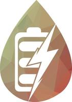 plantilla de diseño de logotipo de batería de energía. diseño del logotipo de carga rápida de la batería. energía de la batería y el icono del logotipo del relámpago. vector