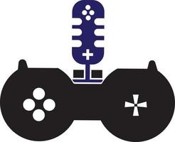 Game podcast logo design vector template