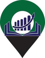 diseño del logo del libro de finanzas. diseño de logotipo de educación de crecimiento empresarial. vector