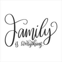 Family Farmhouse Lettering Quotes For Printable Poster, Tote Bag, Mugs, T-Shirt Design. vector