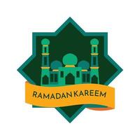 Ramadán kareem con islámico ilustración ornamento. Ramadán kareem saludo antecedentes islámico con mezquita vector