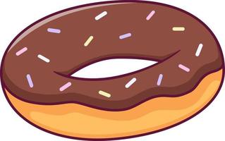 donut con glaseado de chocolate. icono de donut, ilustración de vector de donut