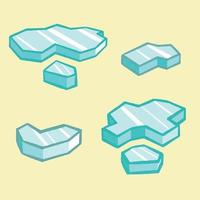 floating ice with yellow background.illustrator vector