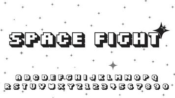 Space Game - retro text effect. editable text effect apply from graphics style panel. vector