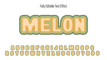 Melon - Fruity text effect vector. editable text effect applies from graphic style menu. vector