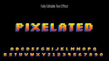 pixeleted text effect - retro text effect vector, Please apply from graphic style panel. vector