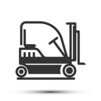 Simple forklift solid icon, machine nad truck related concept on the white background for UX, UI design vector
