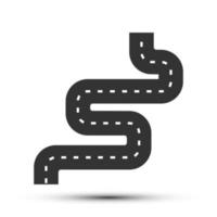 Simple road solid icon, goal and transportation line related concept on the white background for UX, UI design vector