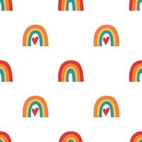 Seamless pattern of scandinavian rainbows vector