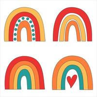 Set of cute minimalist scandinavian rainbows vector