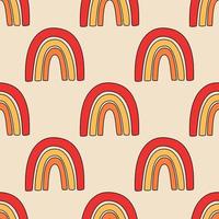 Seamless pattern of scandinavian rainbows vector