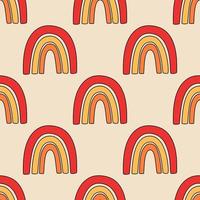 Seamless pattern of scandinavian rainbows vector