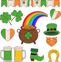 St. Patrick's day vector illustration set