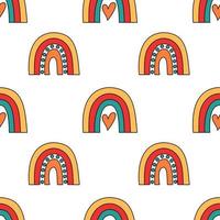 Seamless pattern of scandinavian rainbows vector
