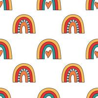 Seamless pattern of scandinavian rainbows vector