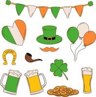 St. Patrick's day vector illustration set