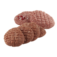 frisch Rindfleisch Burger mit Schnitt aus isoliert auf Hintergrund transparent png