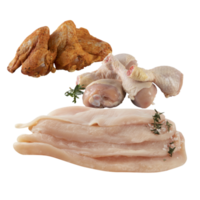 Fresco pollo baquetas con cortar fuera aislado en antecedentes transparente png