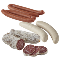 saucisse avec découpe isolé sur fond transparent png