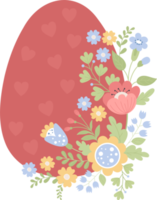 Easter Egg and  flowers png