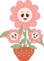 Groovy retrò vaso di fiori png