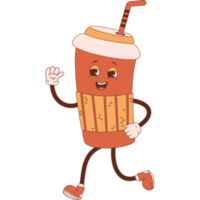 retro character  coffee takeaway png