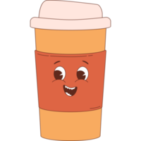 retro character coffee takeaway png